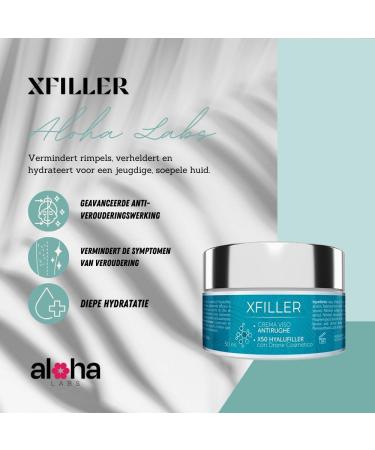 Aloha Labs Xfiller Face Cream AntiAging Hyaluronic Acid Moisturizing Day Cream with Collagen and X50 HYALUFILLER Rejuvenating Effect for Radiant Skin 50ml - Buy Online on GoSupps.com