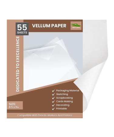 Paper Gator Vellum Paper  Pack of 55 Sheets 8.5 x 11 Inches Translucent Printable Sheets| 93 GSM Transparent Paper for Sketching |Tracing Paper for Art, Craft and Sewing., Clear (PG-V) - Buy Online on GoSupps.com