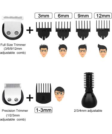Hatteker Upgraded Beard Trimmer for Men - Waterproof Cordless Hair Clipper & Grooming Kit for Mustache Face Nose & Body - Buy Online on GoSupps.com