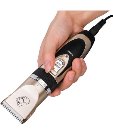 Otstar Dog Clippers Rechargeable Cordless Dog Grooming Clipper Kit for Dogs Cats and Other Animals with Stainless Steel Comb and Scissors Low Noise Low Vibration Dog Shaver (Black and Gold) - Buy Online on GoSupps.com