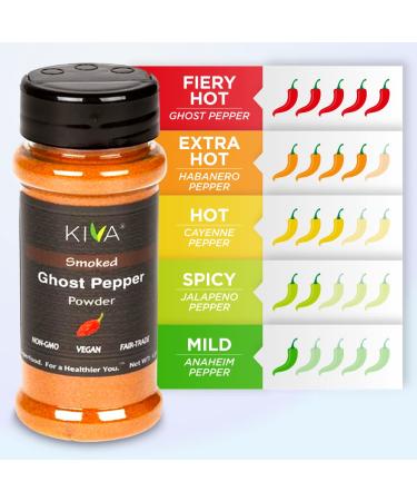 Kiva Gourmet Smoked Ghost Chili Pepper Powder - Non GMO, Vegan, Fair Trade - Buy Online on GoSupps.com