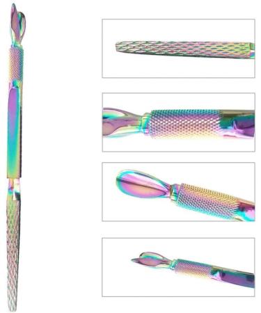 Stainless Steel Multi-Function Nail Pincher Tool - Rainbow | Nail Art Clips, Cuticle Cutter, Pusher, Tweezers for Manicure & Acrylic Removal - Buy Online on GoSupps.com