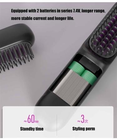 Brusho Hair Pro Cordless Mini Ionic Hot Comb - Portable Hair Straightener for Women | Best Hair Straightening Irons for Dry & Curly Hair - Buy Online on GoSupps.com