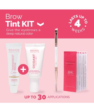 Renata Beauty Lash and Brow Tint Kit | Brown Dye Set with Cream Developer and Styling Brush | Long-Lasting Effect | 30 Applications - Buy Online on GoSupps.com