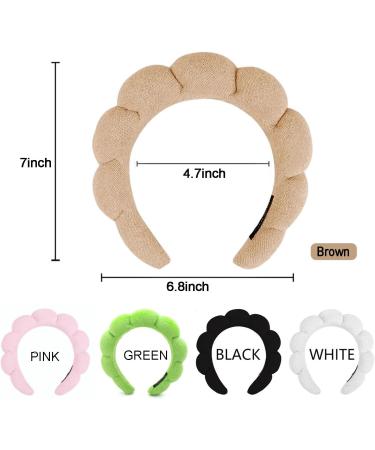 Spa Headband for Women- Bubble Skincare Headband with Wristbands- Terry Cloth, Soft Puffy Design- Black & Light Brown- Ideal for Face Washing and Makeup- Gift Idea - Buy Online on GoSupps.com