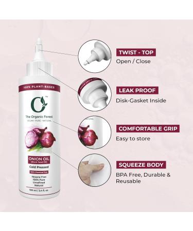 Organic Forest Red Onion Hair Oil 100ml - Chemical Free Hair Loss Treatment with Black Seed Oil for Hair Fall Control - Vegan & Plant Based Formula - Buy Online on GoSupps.com