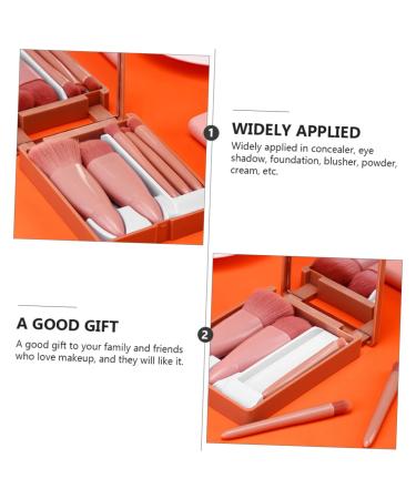NOLITOY 5pcs Makeup Brush Set with Mirror - Mini Lipstick Kit & Face Powder Brush - Travel-Friendly Pink Cosmetic Tools for Friends & Star Room Decor - Buy Online on GoSupps.com