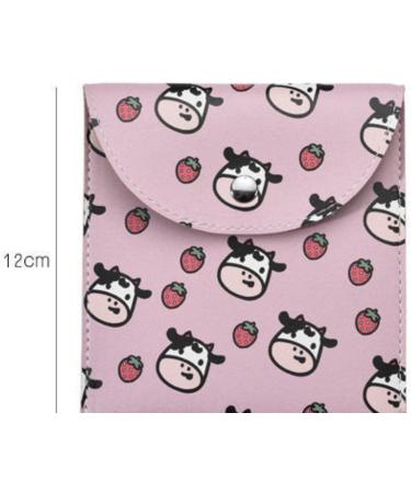 Creative Tampon Storage Bag Set - 2 Pieces Cartoon Menstrual Organizer - Portable Pink 4.7x4.7in - Buy Online on GoSupps.com