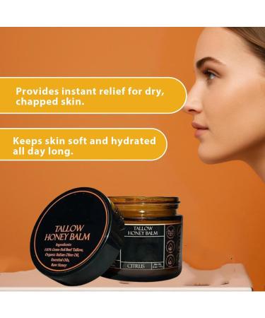DENERASS Beef Tallow for Skin Tallow Honey Balm Honey Balm Organic Grass-Fed Beef with Raw Deeply Moisturizes The Skin (2 Pcs) - Buy Online on GoSupps.com