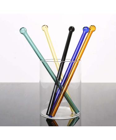 kurriuwu Low Temperature Resistant Glass Straws 8pcs Borosilicate Glass Straws Reusable Colored Straws for Milkshake Juice Drinking 8pcs - Buy Online on GoSupps.com