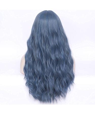 FVCENT 27 Long Blue Curly Synthetic Wig with Bangs for Women and Girls - Charming Styles for Every Occasion - Buy Online on GoSupps.com