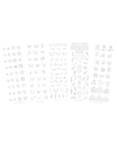 Lurrose nail polish stamp 7PCs punch plates DIY N Stamp template sticker manicure plates added for m Stamping nail polish stamp nail stamp stencils smiles