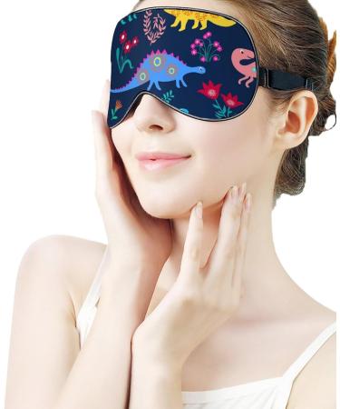 Colorful Brontosaurus Sleep Mask Eye Cover - Adjustable Strap, Blocks Light for Night Travel - Men Women's Blindfold for Sleeping and Napping - Buy Online on GoSupps.com
