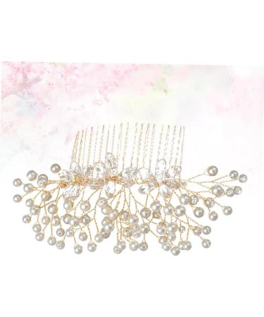 Ipetboom Bridal Hair Comb Bridal Hair Pin Rhinestone Bridal Rhinestone Hair Clips Leaf Flower Hair Comb Pearl Hair Comb Metal Hair Clips Tiara Wedding Bride Hair Accessories - Buy Online on GoSupps.com