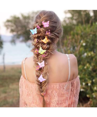 48-Piece Butterfly Hair Clips Set with Box - Cute Mini Claw Clips for Girls & Women in 12 Gradient Colors - Hair Accessories for 90s Trendy Style - Buy Online on GoSupps.com