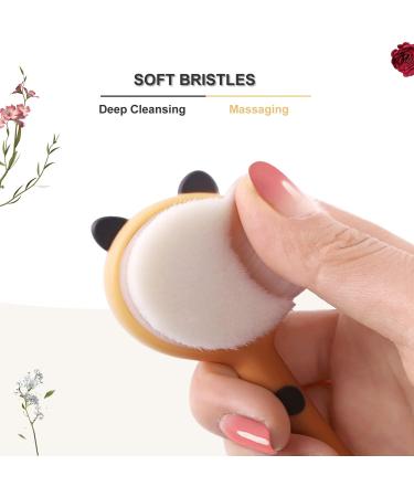 Facial Cleansing Brush with Soft Bristles - Yellow Face Scrubber for Exfoliating and Massaging Skin - Buy Online on GoSupps.com
