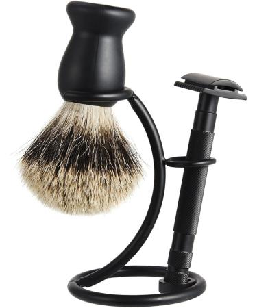 TsoLay 2-in-1 Men's Shaving Tool Holder & Curved Brush | Manual Shaving Knife Holder | Premium Beard Accessories for Effortless Grooming - Buy Online on GoSupps.com