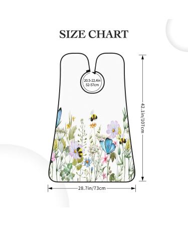 Watercolor Flower Butterfly Beard Bib - Non-Stick Grooming Cloth for Men | Wildflower Hair Catcher & Salon Cape Apron | Perfect Gifts - Buy Online on GoSupps.com
