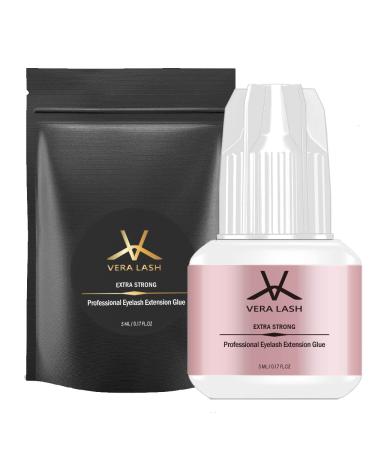 Extra Strong Eyelash Extension Glue Diamond Clear - VERA LASH | 1 Sec Dry Time | 8 Weeks Retention | Maximum Bonding Power | Transparent Adhesive - 5ml - Buy Online on GoSupps.com