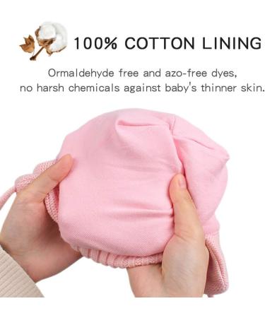 XIAOHAWANG Kids Winter Knitted Beanie Hat with Pompom - Pink - 2-6 Years - Buy Online on GoSupps.com