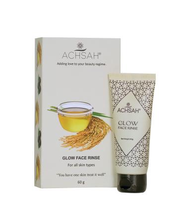 ACHSAH Glow Face Wash/Rinse Reduces Hyperpigmentation and Acne| Vitamin C Acai Berries | Fight Sun All Skin Types Naturals Bright Complete 60gm/2.1 Oz