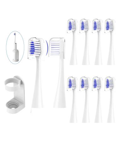 YMPBO Replacement Heads for Waterpik Complete Care 5.0/9.0 (CC-01/WP-861)   10PCS Electric Toothbrush Heads+1 Holder   Soft Dupont Bristles (White)
