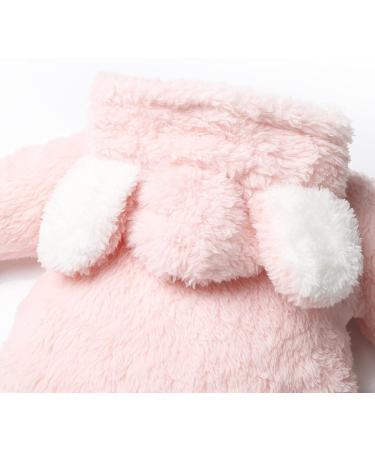 Haokaini Newborn Bear Warmer Snowsuit | Hooded Cotton Fleece Romper for Baby Girls Boys 3-6 Months - Pink - Buy Online on GoSupps.com