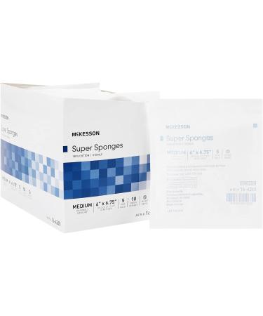 McKesson Super Sterile Cotton Fluff Dressing 6 x 6.75, 5 Pack x 10, 50 Total - 100% Cotton Sponges - Buy Online on GoSupps.com
