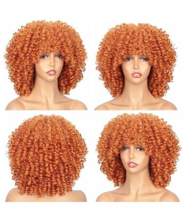 ColourfulPanda Afro Wig for Women - Curly Ginger Red Synthetic Hair with Pony for Black Women | Kinky Curly Orange Copper Style - Buy Online on GoSupps.com