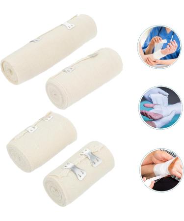 FRCOLOR 4 Rolls Elastic Band Gauze Pads - Stretchy Nylon Non-Woven Gauze (15x4.5CM) - Ideal for Wound Care & Medical Supplies - International Shipping - Buy Online on GoSupps.com