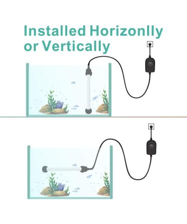hygger Mini Quartz Glass Aquarium Heater with External Control Adjustable Submersible Betta Aquarium Thermostat 100W - Buy Online on GoSupps.com