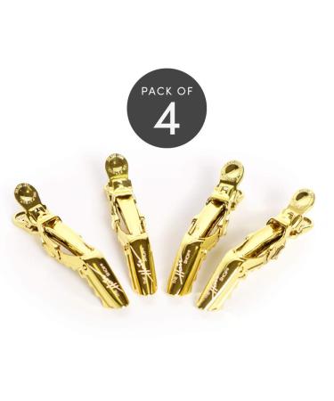 The Hair Shop Metallic Shark Clip | Enhanced Croc Alligator Grip Clip (Gold) - 4 Pack | Professional Sectioning Tool for Women | US Patented - Salon Quality Made in Korea - Buy Online on GoSupps.com