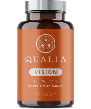 Qualia Vision Eye Vitamin Supplement 10+ Clinically Researched Ingredients Including Lutein, Zeaxanthin, Bilberry, Goji, Amla Fruit Once-Daily, Vegan, Non-GMO, Gluten-Free
