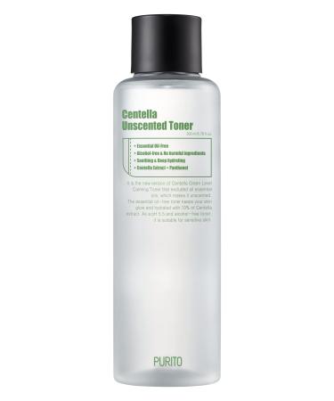 PURITO Centella Unscented Toner 6.76fl.oz/200ml, Witch Hazel-Free Alcohol-Free Facial Toner with 10% Centella Extract, Hydrating face Toner,pH5.5 Toner