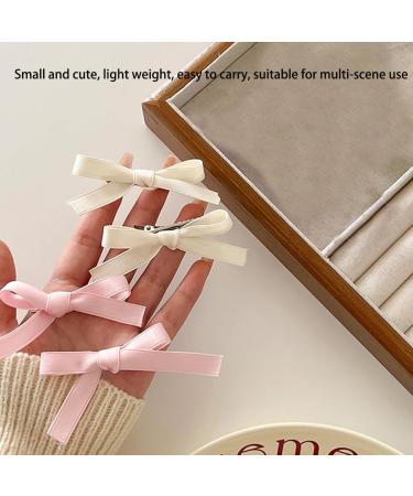 12 Pieces Cute Hair Clips Solid Color Bow Alligator Hair Clips Ribbon Bow Clips Girls Bow Hair Clips for Women Girls Hair Accessories (Pink Off White Black Milk Yellow) - Buy Online on GoSupps.com