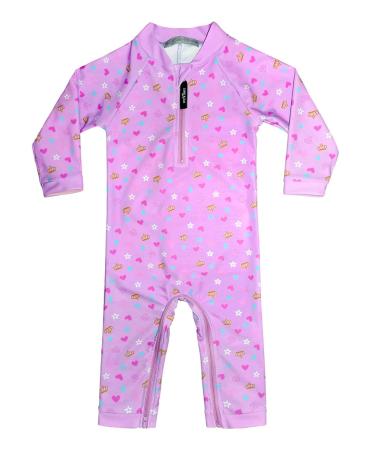 weVSwe Baby Toddler Boy Swimsuit UPF 50+ Sun Protection Rash Guard Swimwear with Crotch Zipper 0-3 Years 12-18 Months Purple Heart