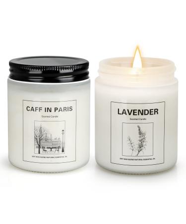 Candles for Home Scented, Lavender and Coffee Candle, 15 oz Scented Candle Soy Wax, Candles Gifts for Women, Candles for Men, Gifts for Mother's Day, Valentine, Birthday, Christma's Day