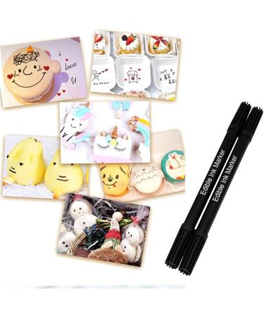 LICHENGTAI Edible Marker 2 Black Food Coloring Marker Double Sided Food Grade Pen Fine &Thick Tip Gourmet Writers For DIY Cake Decorating Cookies Frosting Easter Eggs - Buy Online on GoSupps.com