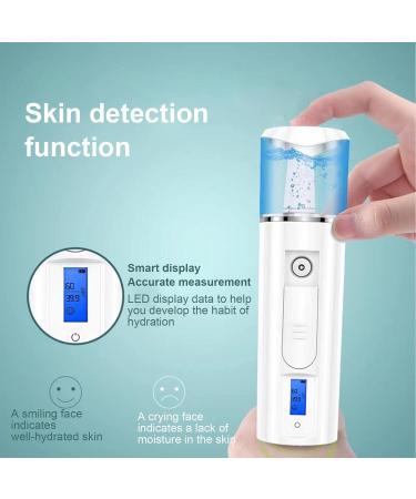 Face Mister Hydrating Handheld Nano Facial Mister with Skin Analysis | Hydrating USB Rechargeable Face Steamer for Eyelash Extensions Face Face Hydration Dyeulget White - Buy Online on GoSupps.com