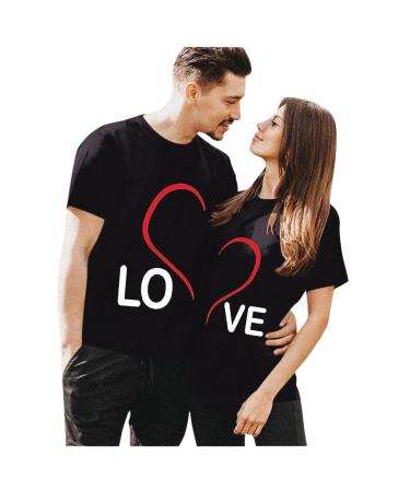 Xlnuln Matching Shirts for Couples Couple Matching Tees Shirt for Valentines Days Matching Men Women Letter Print Couple T-Shirt Husband and Wife Shirts Matching Couple Shirts Funny Outfits T-Shirt