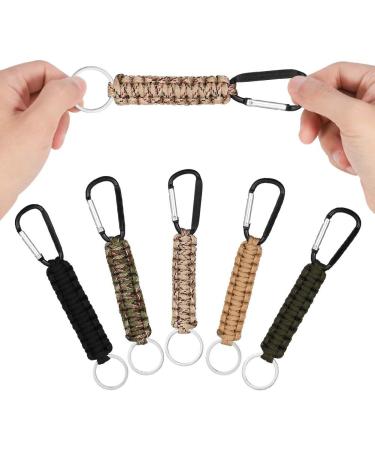 Buy Fanshionide 5-Piece Paracord Keychain Set with Carabiner Hook - Perfect for Camping Hiking and Outdoor Adventures - Buy Online on GoSupps.com