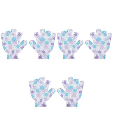 FOMIYES 3 Pairs Bath Gloves Five Finger Shower Gloves Exfoliating Gloves Shower Wipe Printing Child
