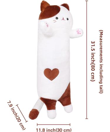 Cat Plush Pillow Stuffed Animal Cat Toy Giant Cat Pillow Cute Kitten Plush Toy Long Plush Cat Hugging Pillow Stuffed Cat Doll Cuddly Toy for Boys Girls Friends Birthday Christmas(80cm Brown) - Buy Online on GoSupps.com