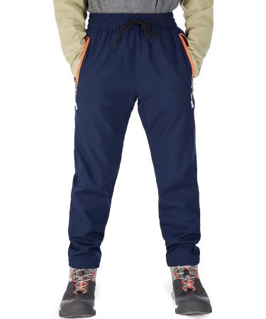 Kids Waterproof Sherpa-Lined Snow Ski Pants | Boys & Girls Winter Outdoor Pants 6-7 Years Navy Blue - Buy Online on GoSupps.com