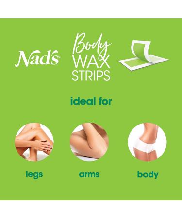 Nad's Body Wax Strips for Women - 20 Waxing Strips + 4 Calming Oil Wipes - Buy Online on GoSupps.com