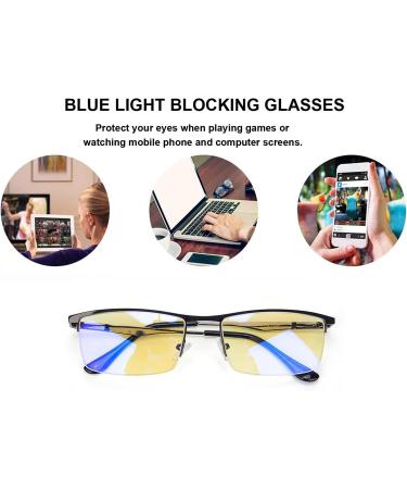 Lanlang Blue Light Filter Glasses for Men & Women - Anti-Eyestrain Metal Round Frame - 0 Diopters LL-011-C1 - Buy Online on GoSupps.com