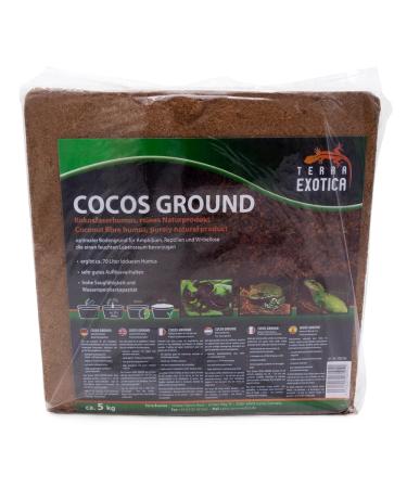Coco's ground - coconut humus for terrariums - approx. 70 liters of loose humus - litter for amphibians reptiles and invertebrates - humus brick substrate - pressed flower earth from coconut fiber humus (5kg) 5 kg