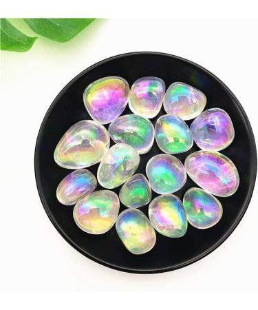 100g Natural Gemstone Electroplated Aura White Crystal Tumbled Stone Reiki Crystal Raw Material Rock Aquarium Specimen Chakra Reiki Balancing - Buy Online on GoSupps.com