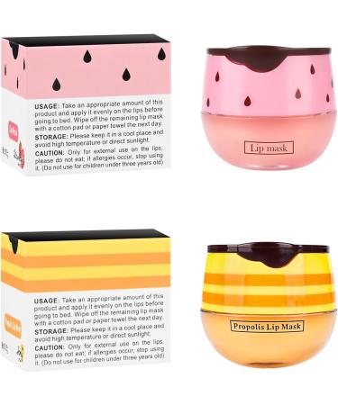 KYDA Honey+Strawberry Bee Balm Lip Mask Set - Propolis Moisturizing Treatment for Day & Night Lip Care | Lighten Dark Lips, Reduce Lines & Wrinkles, Exfoliate & Repair Lips, Moisturize - 2 Pack - Buy Online on GoSupps.com
