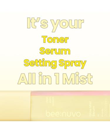 beenuvo Glow Mist Serum Propolis 20 000 ppm Niacinamide 5% Hyaluronic Acid Hydrating Face Mist Lightweight Serum Non-Comedogenic For Sensitive Skin Korean Skin Care (2.70 fl oz) - Buy Online on GoSupps.com
